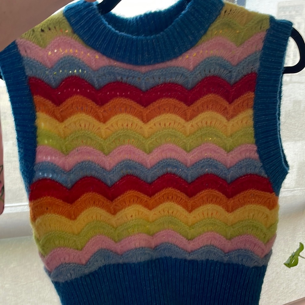 Zara Cropped Rainbow sweater vest